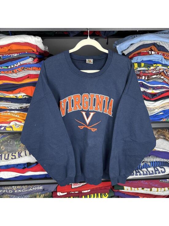 Campus Other - Vintage Y2K UVA Virginia Cavaliers Crewneck Sweatshirt Navy Campus Colors XL